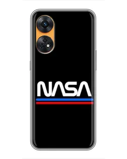 Чохол для OPPO Reno 8T з картинкою «NASA — класика Red Blue» Чохол для OPPO Reno 8T з картинкою «NASA — класика Red Blue»
