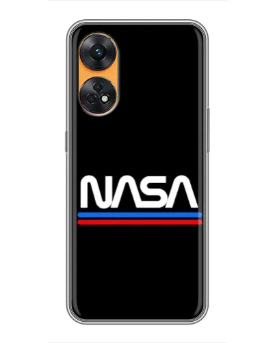 Чехол для OPPO Reno 8T с картинкой «NASA — классика Red Blue»