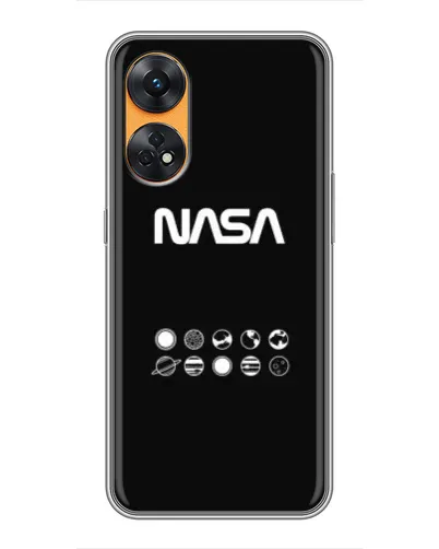 Чехол для OPPO Reno 8T с картинкой «NASA — технический принт»