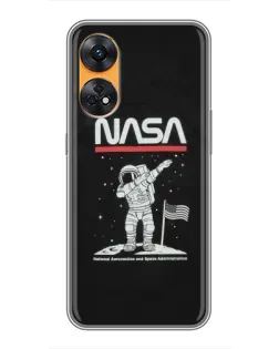 Чохол для OPPO Reno 8T з картинкою «NASA — крокуємо по Місяцю» Чохол для OPPO Reno 8T з картинкою «NASA — крокуємо по Місяцю»