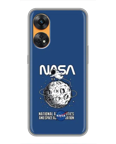 Чехол для OPPO Reno 8T с картинкой «NASA — лунная миссия»