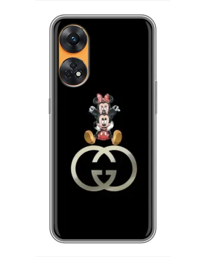 Чехол для OPPO Reno 8T с картинкой «Минни Маус на лого»