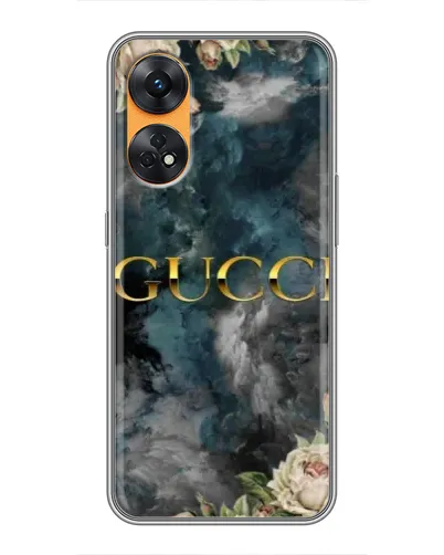 Чехол для OPPO Reno 8T с картинкой «Абстрактные цветы Gucci»