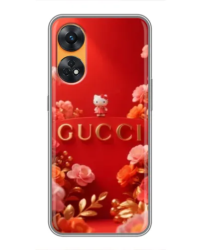 Чехол для OPPO Reno 8T с картинкой «Gucci — золотой сад»
