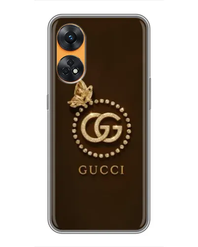 Чехол для OPPO Reno 8T с картинкой «Gucci — золотая бабочка»