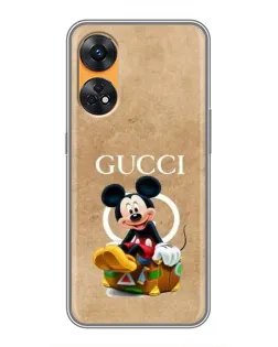Чохол для OPPO Reno 8T з картинкою «Міккі Маус Gucci — крафт» Чохол для OPPO Reno 8T з картинкою «Міккі Маус Gucci — крафт»