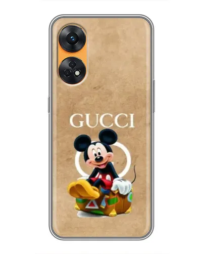 Чехол для OPPO Reno 8T с картинкой «Микки Маус Gucci — крафт»