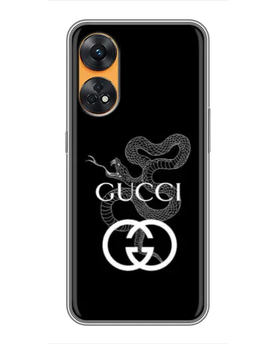 Чехол для OPPO Reno 8T с картинкой «Gucci — серебряная змея»