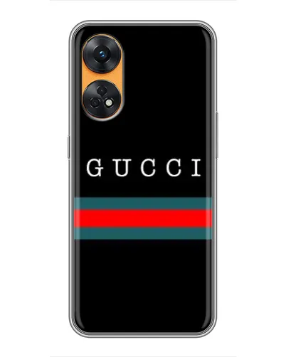 Чехол для OPPO Reno 8T с картинкой «Gucci — красный пояс»