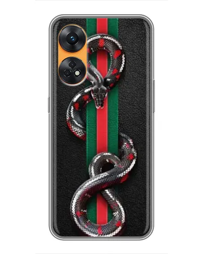 Чехол для OPPO Reno 8T с картинкой «Gucci — змея на полосе» Чехол для OPPO Reno 8T с картинкой «Gucci — змея на полосе»
