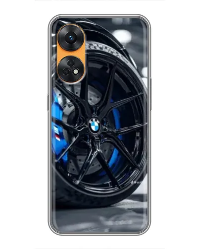 Чехол для OPPO Reno 8T с картинкой «Колесо BMW вблизи»