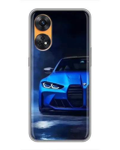 Чехол для OPPO Reno 8T с картинкой «Голубая BMW M4»