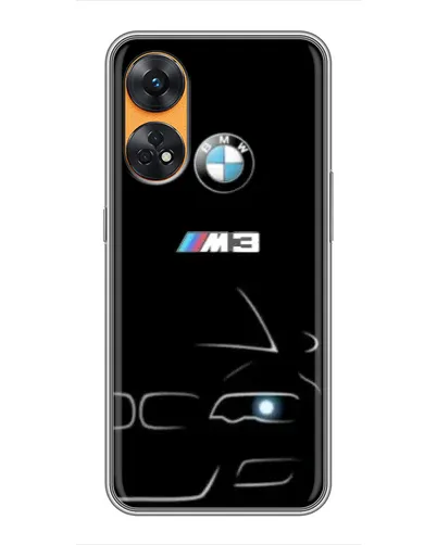Чехол для OPPO Reno 8T с картинкой «Минималистичный принт BMW M3»