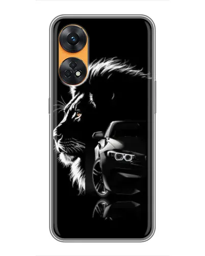 Чехол для OPPO Reno 8T с картинкой «BMW и лев»