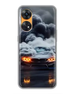 Чехол для OPPO Reno 8T с картинкой «BMW в дыму» Чехол для OPPO Reno 8T с картинкой «BMW в дыму»