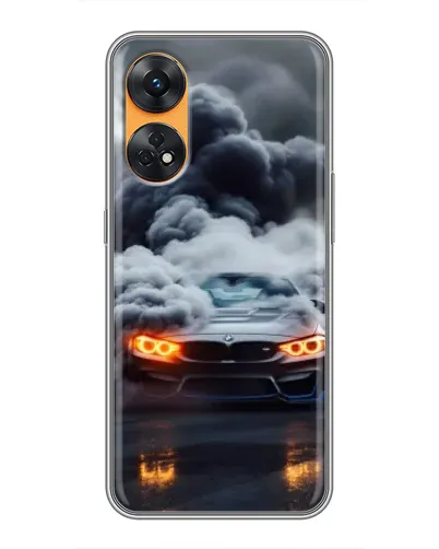 Чехол для OPPO Reno 8T с картинкой «BMW в дыму»