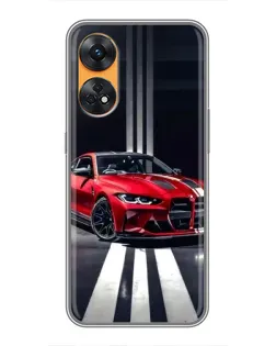 Чехол для OPPO Reno 8T с картинкой «Красная BMW на дороге» Чехол для OPPO Reno 8T с картинкой «Красная BMW на дороге»
