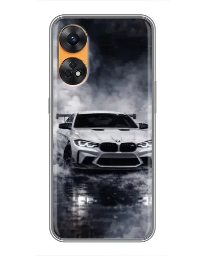 Чехол для OPPO Reno 8T с картинкой «BMW сквозь туман»