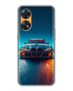 Чехол для OPPO Reno 8T с картинкой «BMW — огни неона» Чехол для OPPO Reno 8T с картинкой «BMW — огни неона»