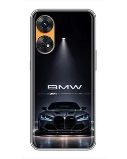 Чехол для OPPO Reno 8T с картинкой «BMW сквозь ночной город» Чехол для OPPO Reno 8T с картинкой «BMW сквозь ночной город»