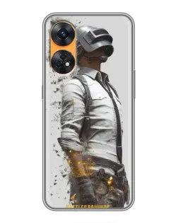 Чохол для OPPO Reno 8T з картинкою «PUBG — боєць у пилу»