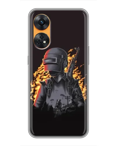Чохол для OPPO Reno 8T з картинкою «PUBG — вогняний силует»