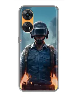 Чохол для OPPO Reno 8T з картинкою «PUBG — реалістичний герой»