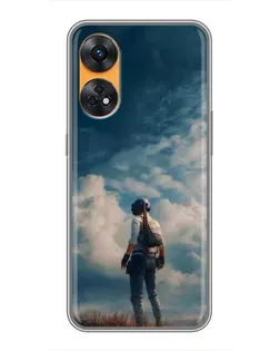 Чохол для OPPO Reno 8T з картинкою «Герой PUBG на скелі»