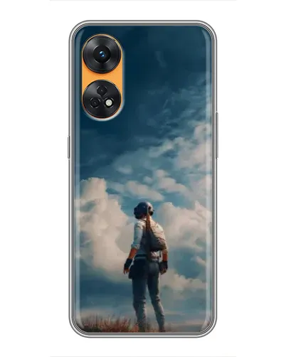 Чохол для OPPO Reno 8T з картинкою «Герой PUBG на скелі»