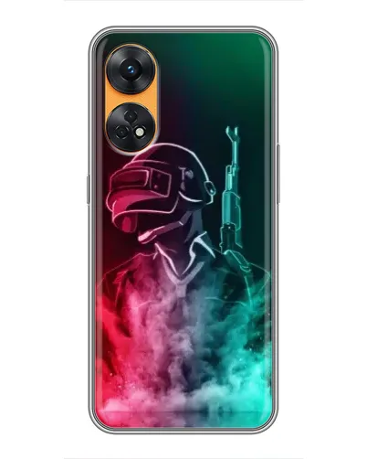 Чохол для OPPO Reno 8T з картинкою «PUBG — вогняний воїн»