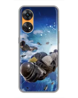 Чохол для OPPO Reno 8T з картинкою «Десант PUBG — стрибок»