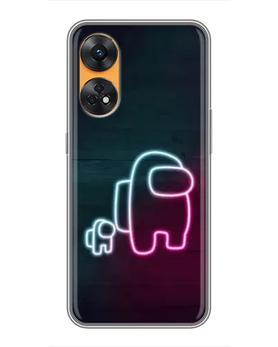Чехол для OPPO Reno 8T с картинкой «Among Us неон-арт» Чехол для OPPO Reno 8T с картинкой «Among Us неон-арт»