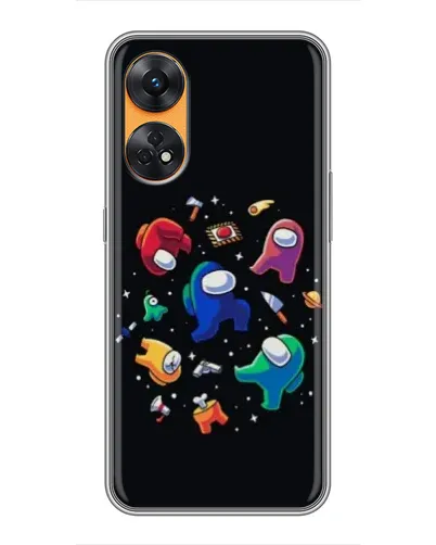 Чехол для OPPO Reno 8T с картинкой «Among Us космос» Чехол для OPPO Reno 8T с картинкой «Among Us космос»