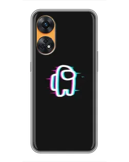 Чехол для OPPO Reno 8T с картинкой «Among Us неон» Чехол для OPPO Reno 8T с картинкой «Among Us неон»