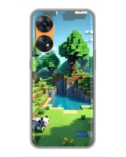 Чехол для OPPO Reno 8T с картинкой «Minecraft летний день»