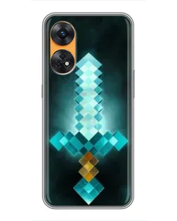 Чехол для OPPO Reno 8T с картинкой «Алмазный меч неон»