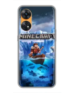 Чехол для OPPO Reno 8T с картинкой «Minecraft ледяной мир»