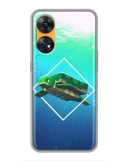 Чехол для OPPO Reno 8T с картинкой «Черепаха Minecraft»
