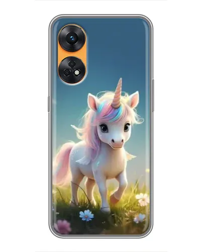 Чехол для OPPO Reno 8T с картинкой «Единорог на поляне» Чехол для OPPO Reno 8T с картинкой «Единорог на поляне»