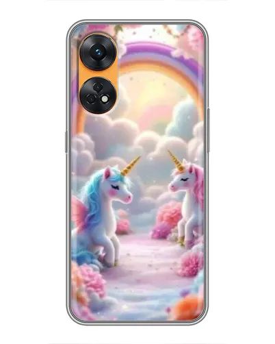 Чехол для OPPO Reno 8T с картинкой «Радуга и единороги» Чехол для OPPO Reno 8T с картинкой «Радуга и единороги»