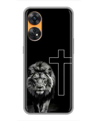 Чехол для OPPO Reno 8T с картинкой «Лев и Крест»