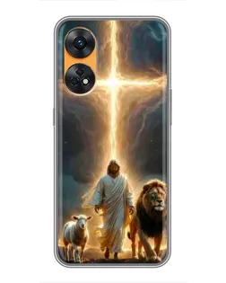 Чехол для OPPO Reno 8T с картинкой «Лев Иуды и Свет» Чехол для OPPO Reno 8T с картинкой «Лев Иуды и Свет»
