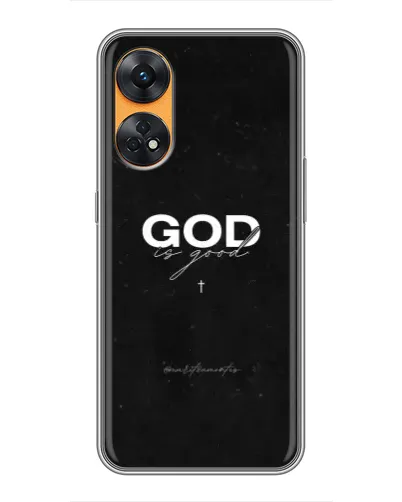 Чехол для OPPO Reno 8T с картинкой «GOD — Бог над всем»