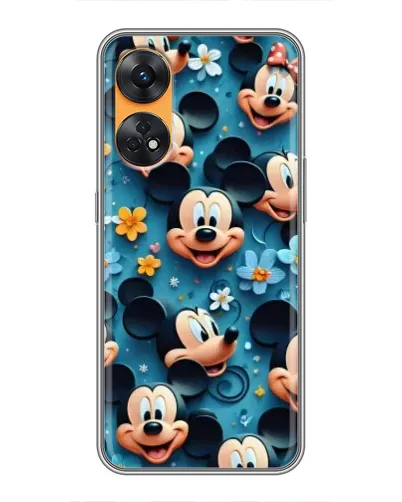 Чехол для OPPO Reno 8T с картинкой «Паттерн Микки и Минни»