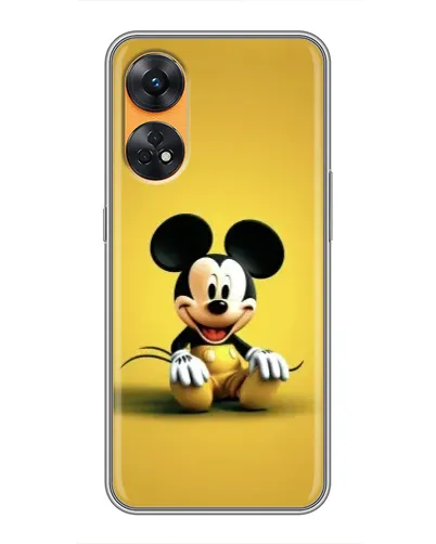 Чехол для OPPO Reno 8T с картинкой «Микки на желтом»