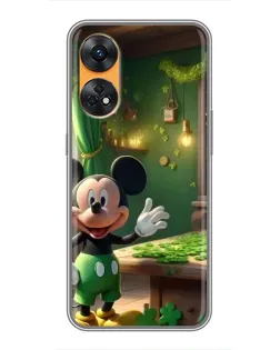 Чехол для OPPO Reno 8T с картинкой «Микки в мастерской»
