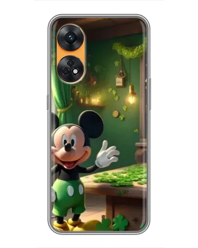 Чехол для OPPO Reno 8T с картинкой «Микки в мастерской»