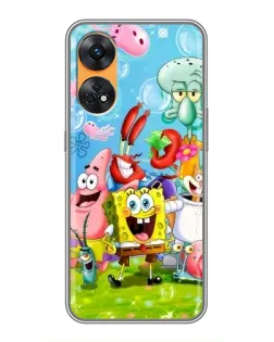 Чехол для OPPO Reno 8T с картинкой «Губка Боб и друзья» Чехол для OPPO Reno 8T с картинкой «Губка Боб и друзья»