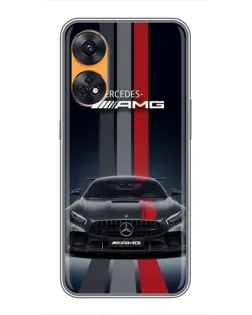 Чехол для OPPO Reno 8T с картинкой «Mercedes — белый карбон»
