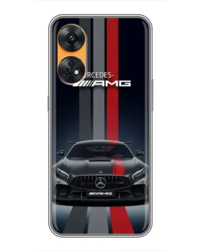 Чехол для OPPO Reno 8T с картинкой «Mercedes — белый карбон»